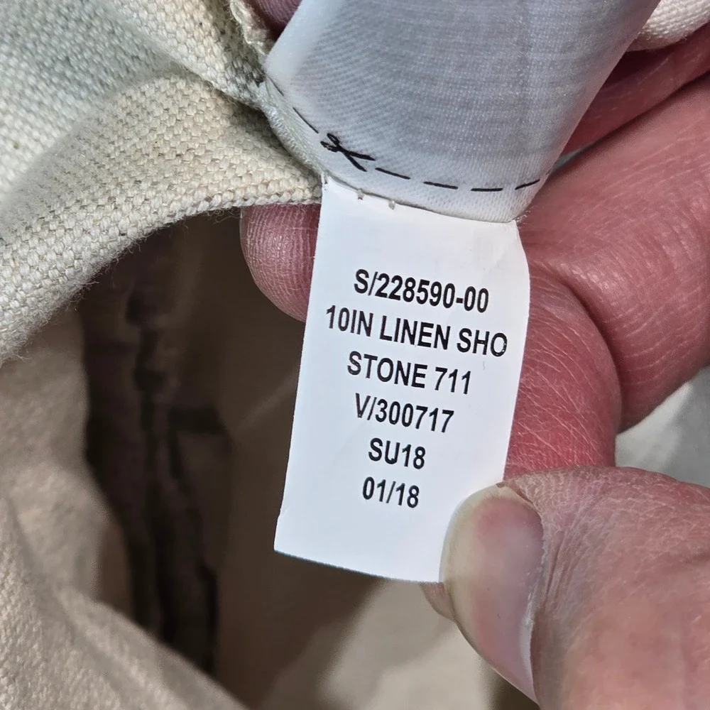 Gap‎ Mens 34 Stone Beige Linen Cotton Blend 10 Inch Inseam Shorts 228590-00